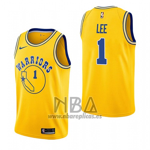 Camiseta Golden State Warriors Damion Lee NO 1 Hardwood Classic 2018-19 Amarillo